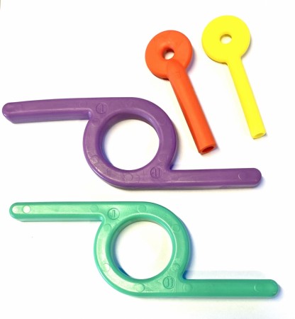 Bitetuber 4 stk. NB! Nytt design på gul og rød tyggetube - bruken er den samme